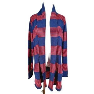 Emerson Street Premier‎ Womens Navy Red Striped Cardigan Quality Soft Small